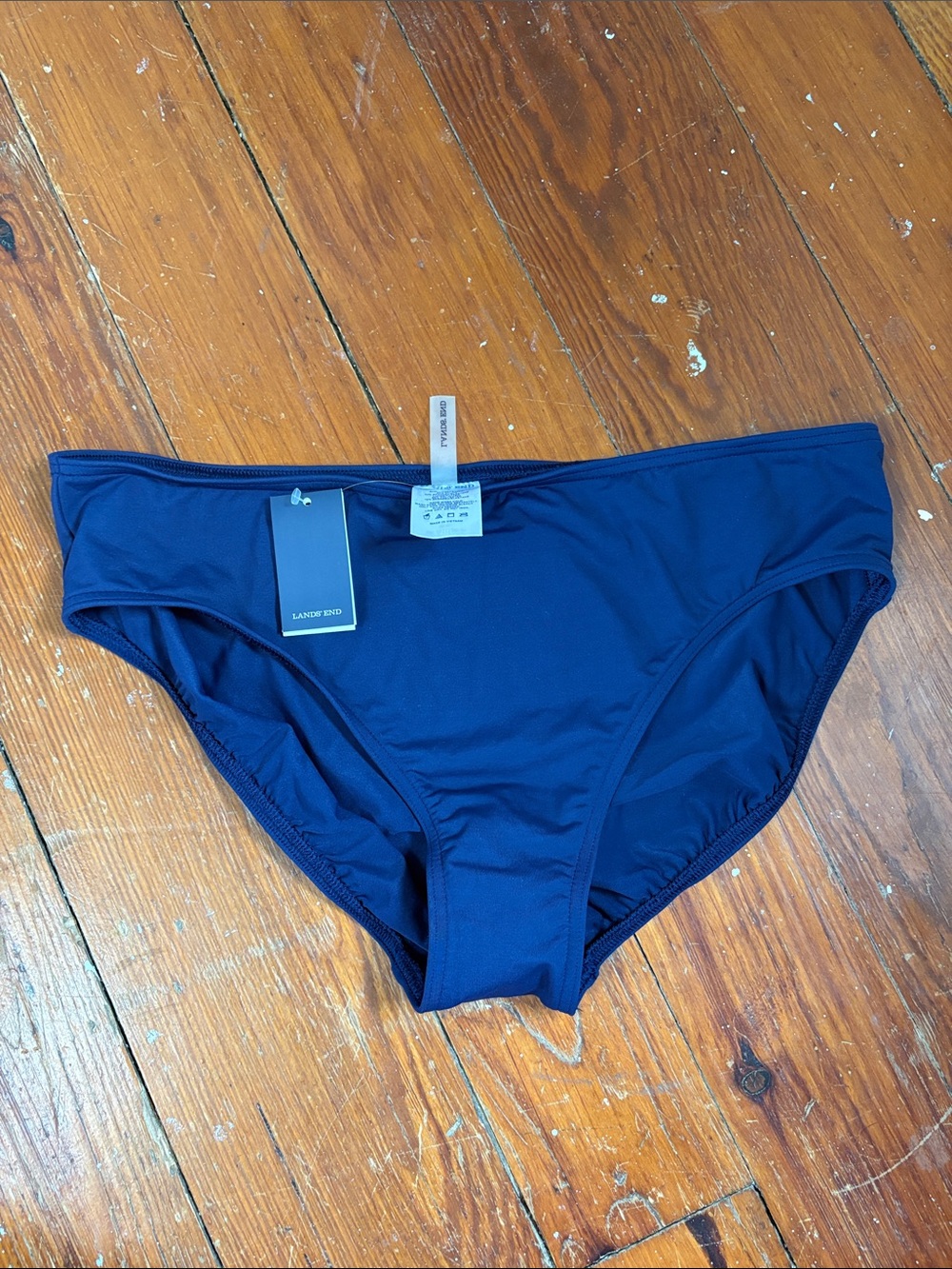 NWT Lands' End Solid Navy Bikini Bottom Size 14